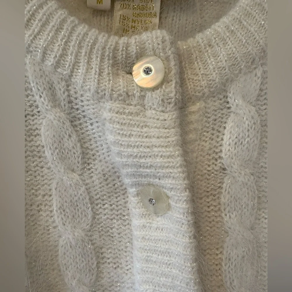 Cache Vintage Angora Metallic Cardigan Sweater - Picture 9 of 13